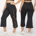 Производитель плюс размер Capri Pants Spandex Black Mesh Leggings с высокой талией. Женщины для йоги для йоги